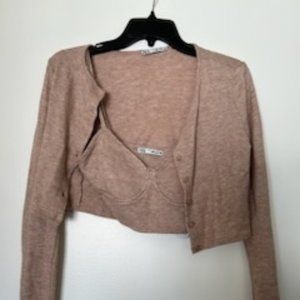 Zara Knit Cardigan and Tank Top Set